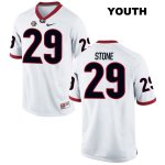 Youth Georgia Bulldogs NCAA #29 Lucas Stone Nike Stitched White Authentic College Football Jersey KFV8854UE